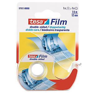 Dubbelzijdig plakband met rolhouder Tesa Film, 12 mm x 7,5 m