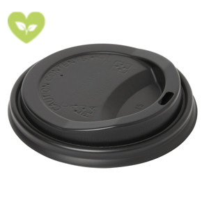 Duni ecoecho® Coperchio monouso per tazza Urban, CPLA, Compostabile, Capacità 350 ml, Nero (confezione 800 pezzi)