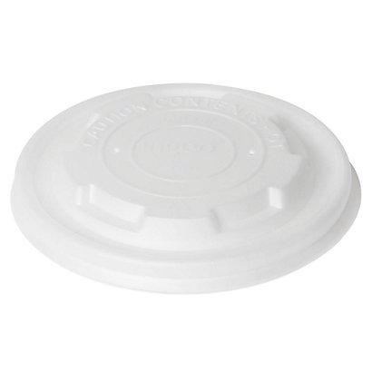 Duni ecoecho® Coperchio per ciotola per zuppa capacità 250 ml, 9,5 x 9,5 x 1 cm, CPLA Bianco (confezione 800 pezzi)