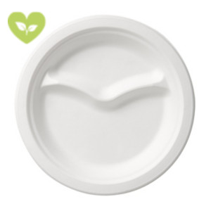 DUNI ecoecho® Piatto monouso a 2 scomparti in bagassa bio e compostabile, Ø 22 cm, Bianco (confezione 500 pezzi) DUNI ecoecho® Piatto monouso a 2 scomparti in bagassa bio e compostabile, Ø 22 cm, Bianco (confezione 500 pezzi)