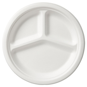 Duni ecoecho® Piatto monouso a 3 scomparti in bagassa bio e compostabile, ø 26 cm, Bianco (confezione 50 pezzi) Duni ecoecho® Piatto monouso a 3 scomparti in bagassa bio e compostabile, ø 26 cm, Bianco (confezione 50 pezzi)