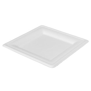 Duni ecoecho® Piatto monouso quadrato in bagassa bio e compostabile, 16 x 16 cm, Bianco (confezione 1.000 pezzi)