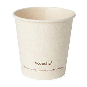 Duni ecoecho® Tazza Sweet per bevande calde in bagassa e PLA compostabile, Capacità 120 ml, Decorata (confezione 50 pezzi)