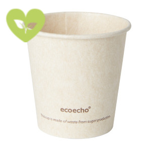 Duni ecoecho® Tazza Sweet per bevande calde in bagassa e PLA compostabile, Capacità 120 ml, Decorata (confezione 50 pezzi)