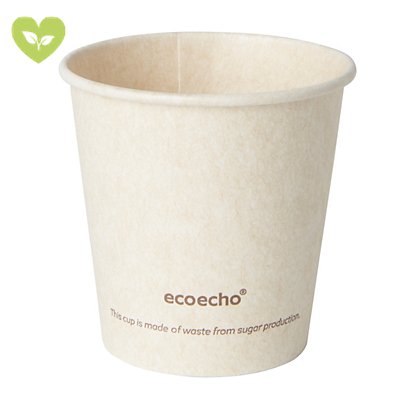 Duni ecoecho® Tazza Sweet per bevande calde in bagassa e PLA compostabile, Capacità 120 ml, Decorata (confezione 50 pezzi) - 1