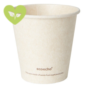 Duni ecoecho® Tazza Sweet per bevande calde in bagassa e PLA compostabile, Capacità 180 ml, Decorata (confezione 50 pezzi)