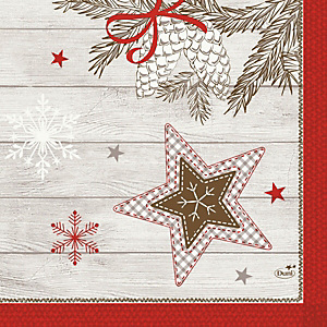Duni Tovagliolo monouso, Cellulosa 3 veli, 33 x 33 cm, Design Cosy Winter (confezione 50 pezzi) Duni Tovagliolo monouso, Cellulosa 3 veli, 33 x 33 cm, Design Cosy Winter (confezione 50 pezzi)