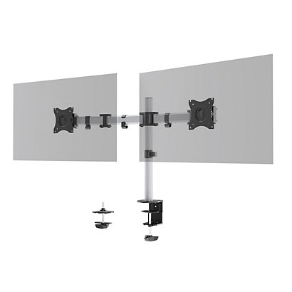 DURABLE Braccio porta monitor Select per 2 monitor, Argento - 1