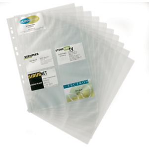 Durable Buste di ricambio per Visifix®, Foratura universale, Capacità 200 biglietti da visita, Trasparente (confezione 10 pezzi) Durable Buste di ricambio per Visifix®, Foratura universale, Capacità 200 biglietti da visita, Trasparente (confezione 10 pezzi)