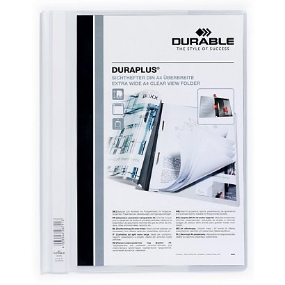 Durable Cartellina ad aghi Duraplus, A4, Bianco (confezione 25 pezzi) - 1