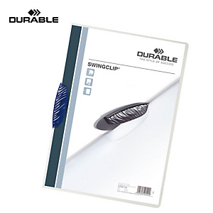 Durable Cartellina con fermafogli Swingclip, Capacità 30 fogli, Blu Durable Cartellina con fermafogli Swingclip, Capacità 30 fogli, Blu