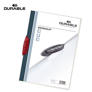 Durable Cartellina con fermafogli Swingclip, Capacità 30 fogli, Rosso Durable Cartellina con fermafogli Swingclip, Capacità 30 fogli, Rosso