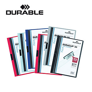 Durable Cartelline con clip fermafogli Duraclip, Capacità 60 fogli, Grigio Durable Cartelline con clip fermafogli Duraclip, Capacità 60 fogli, Grigio