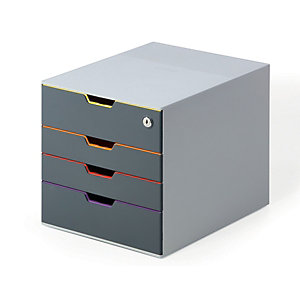 durable cassettiera 4 cassetti varicolor® 4 safe, struttura grigia, cm 28 x 35,5 x 29,2 h