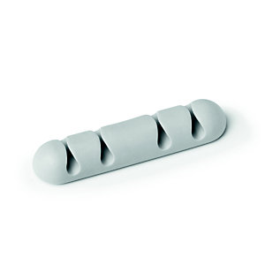 Durable CAVOLINE® CLIP 4 Clip fermacavi adesiva per 4 cavi, Grigio (confezione 2 pezzi)