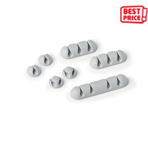 Durable CAVOLINE® CLIP MIX Clip fermacavi adesive per 1, 2, 3 e 4 cavi, Grigio (confezione 7 pezzi)
