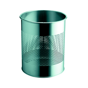 Durable Cestino gettacarta traforato cilindrico, Acciaio, Argento, 15 litri Durable Cestino gettacarta traforato cilindrico, Acciaio, Argento, 15 litri