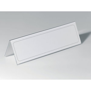 DURABLE Chevalet porte-noms de table, fournis avec des cartes interchangeables, 105 x 297 mm, transparent (Lot de 25)