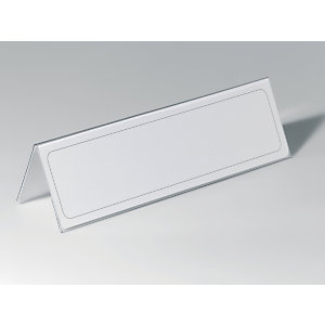 Durable Chevalet porte-noms de table, fournis avec des cartes interchangeables, 105 x 297 mm, transp