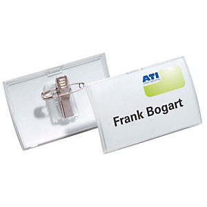 Durable Click Fold funda de identificación rígida con imperdible y pinza 40 x 75 mm Durable Click Fold funda de identificación rígida con imperdible y pinza 40 x 75 mm