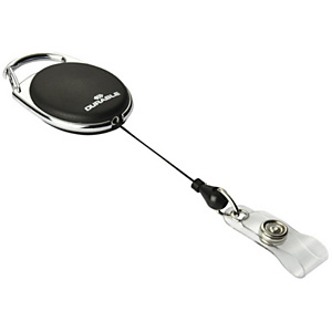 Durable Cordón extensible para tarjetas con clip metálico, 80 cm de carrete, negro Durable Cordón extensible para tarjetas con clip metálico, 80 cm de carrete, negro