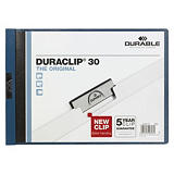 Durable Duraclip 30, Dossier de pinza, A4 apaisado, 30 hojas, azul oscuro Durable Duraclip 30, Dossier de pinza, A4 apaisado, 30 hojas, azul oscuro