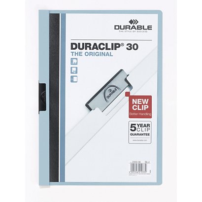 Durable Duraclip®, Dossier de pinza, A4, PVC, 30 hojas, azul claro - 1