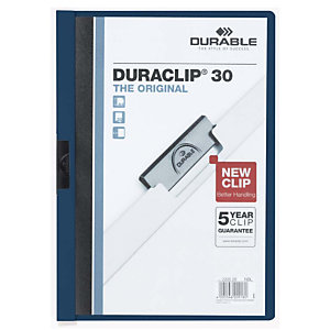 Durable Duraclip®, Dossier de pinza, A4, PVC, 30 hojas, azul noche