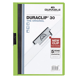 Durable Duraclip®, Dossier de pinza, A4, PVC, 30 hojas, verde pistacho