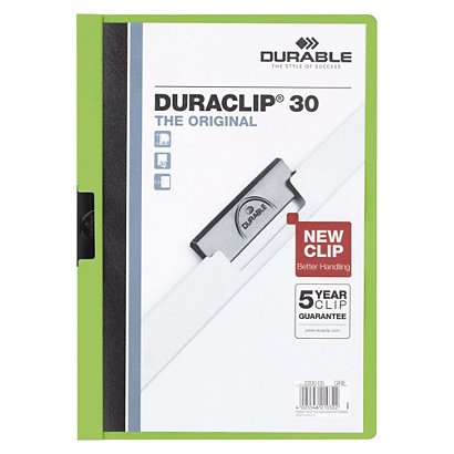 Durable Duraclip®, Dossier de pinza, A4, PVC, 30 hojas, verde pistacho - 1
