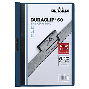 Durable Duraclip®, Dossier de pinza, A4, PVC, 60 hojas, azul noche
