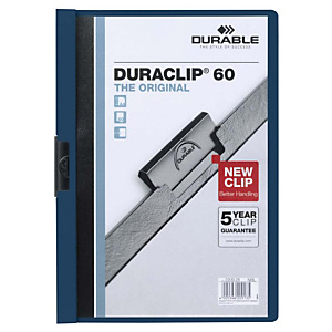 Durable Duraclip®, Dossier de pinza, A4, PVC, 60 hojas, azul noche Durable Duraclip®, Dossier de pinza, A4, PVC, 60 hojas, azul noche