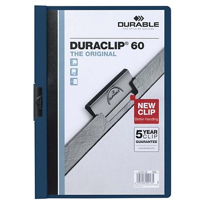 Durable Duraclip®, Dossier de pinza, A4, PVC, 60 hojas, azul noche - 1