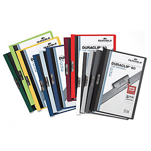 Durable Duraclip®, Dossier de pinza, A4, PVC, 60 hojas, colores surtidos