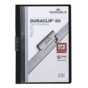 Durable Duraclip®, Dossier de pinza, A4, PVC, 60 hojas, negro Durable Duraclip®, Dossier de pinza, A4, PVC, 60 hojas, negro