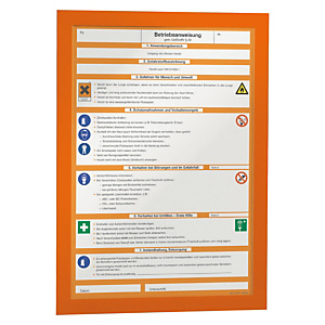 Durable Duraframe® Cartel adhesivo personalizable A4, naranja