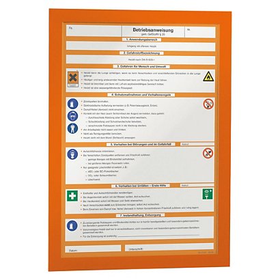 Durable Duraframe® Cartel adhesivo personalizable A4, naranja - 1
