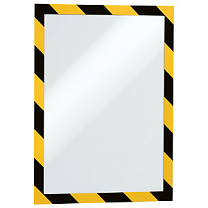 Durable Duraframe® Security Marco adhesivo personalizable A4, amarillo y negro Durable Duraframe® Security Marco adhesivo personalizable A4, amarillo y negro