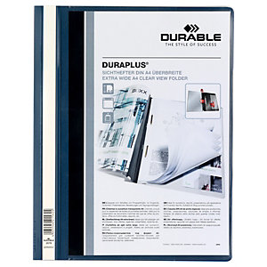 Durable Duraplus, Dossier fástener plástico, A4, PVC, 40 hojas, azul oscuro