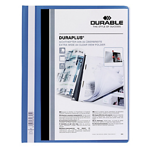 Durable Duraplus, Dossier fástener plástico, A4, PVC, 40 hojas, azul