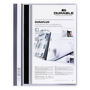 Durable Duraplus, Dossier fástener plástico, A4, PVC, 40 hojas, gris Durable Duraplus, Dossier fástener plástico, A4, PVC, 40 hojas, gris