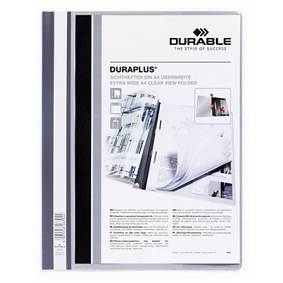 Durable Duraplus, Dossier fástener plástico, A4, PVC, 40 hojas, gris - 1