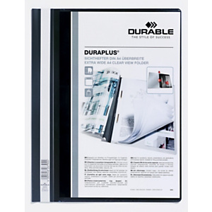 Durable Duraplus, Dossier fástener plástico, A4, PVC, 40 hojas, negro Durable Duraplus, Dossier fástener plástico, A4, PVC, 40 hojas, negro