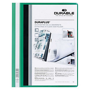 Durable Duraplus, Dossier fástener plástico, A4, PVC, 40 hojas, verde