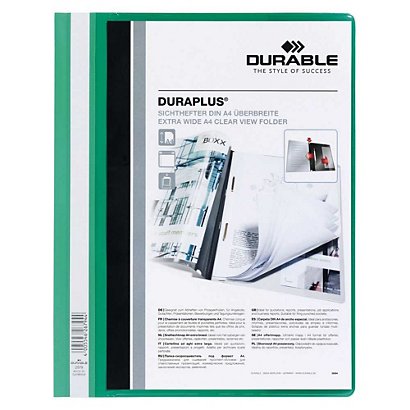 Durable Duraplus, Dossier fástener plástico, A4, PVC, 40 hojas, verde - 1