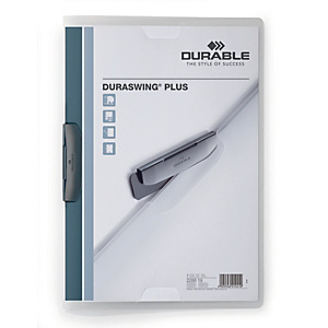 Durable Duraswing® Plus, Dossier de pinza, A4, polipropileno, 30 hojas, transparente