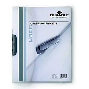 Durable DURASWING PROJECT Cartellina con clip fermafogli, A4, Capacità 30 fogli, Trasparente Durable DURASWING PROJECT Cartellina con clip fermafogli, A4, Capacità 30 fogli, Trasparente