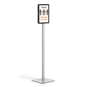 Durable Espositore da pavimento Info Stand Basic A4 con doppia cornice magnetica, Argento