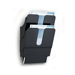 Durable Flexiplus Portabrochure, Fissabile a parete, 2 vani, 23 mm, A4, 360 x 250 x 100 mm, Nero Durable Flexiplus Portabrochure, Fissabile a parete, 2 vani, 23 mm, A4, 360 x 250 x 100 mm, Nero