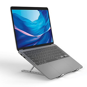Durable Fold Soporte de sobremesa para portátil y tablets, hasta 15 pulgadas, con bolsa de transporte, plateado, 5051-23 Durable Fold Soporte de sobremesa para portátil y tablets, hasta 15 pulgadas, con bolsa de transporte, plateado, 5051-23